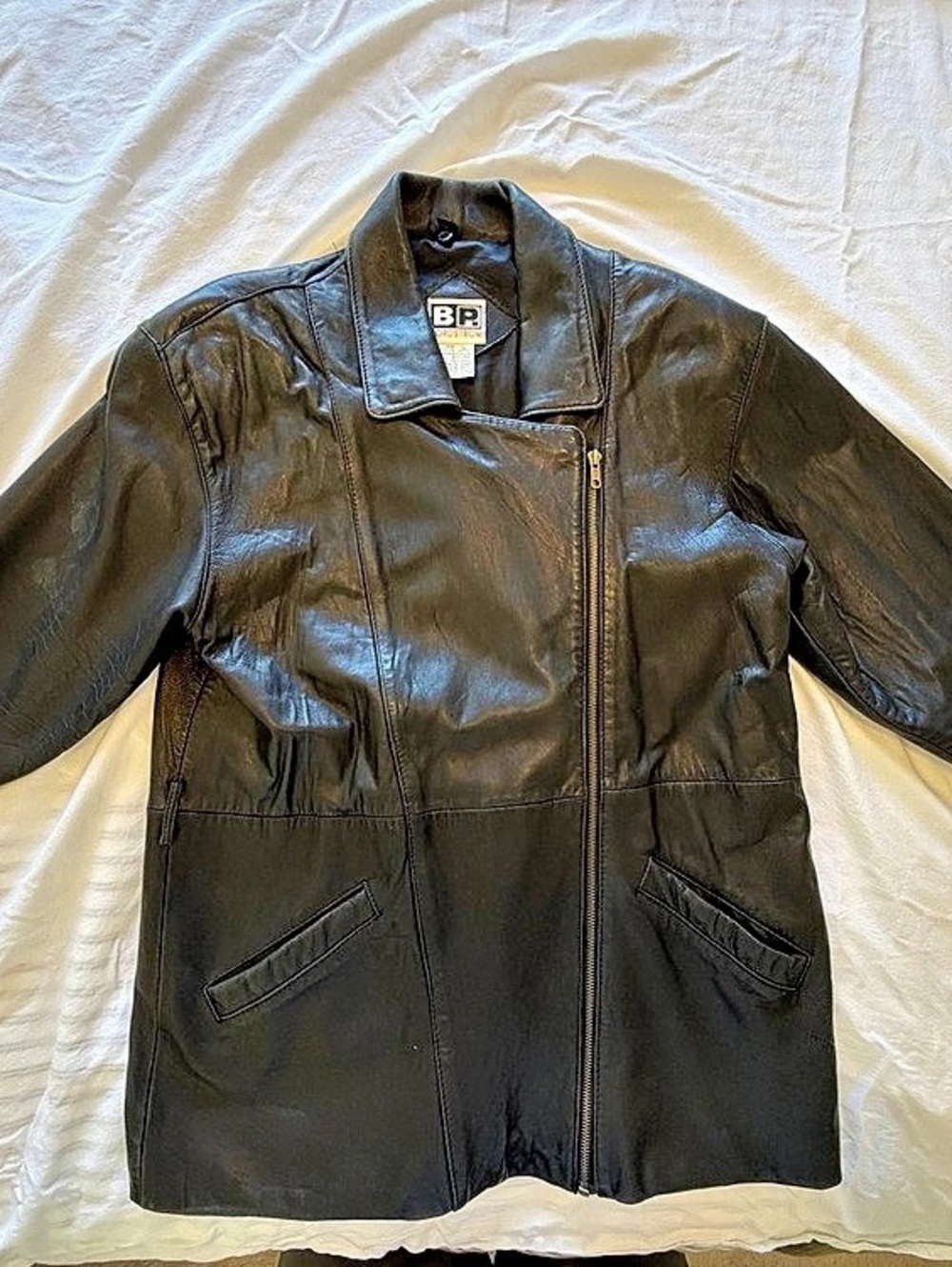 VINTAGE BP. NORDSTROM WOMEN'S BLACK GENUINE LEATHER JACKET/COAT